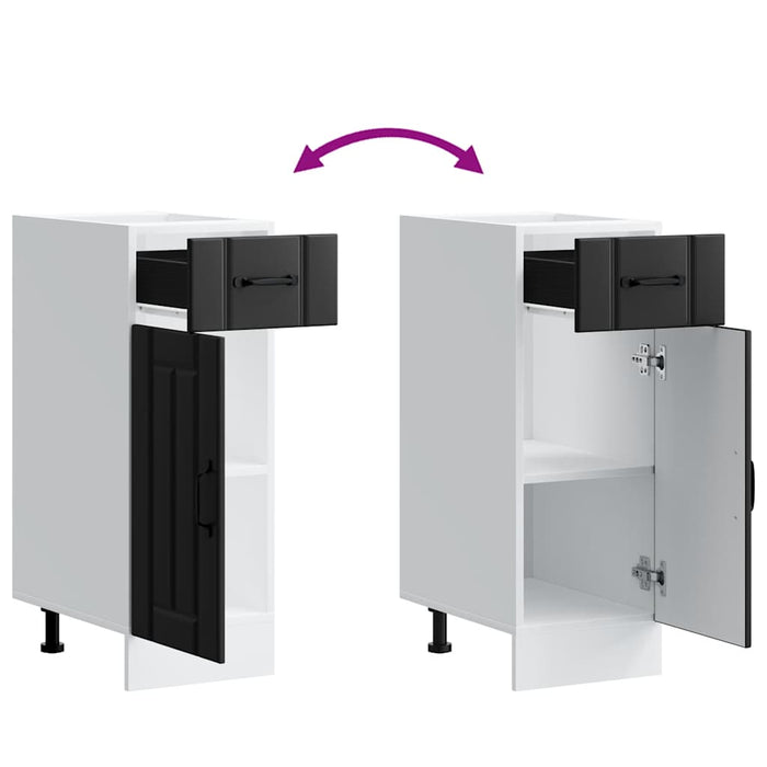 Kitchen Base Cabinet Lucca Black Engineered Wood Nptlkn