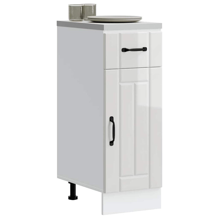 Kitchen Base Cabinet Lucca Glossy Look White Engineered Wood Nptlkk