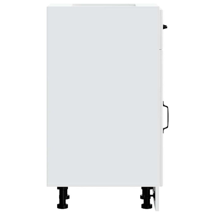 Kitchen Base Cabinet Lucca Glossy Look White Engineered Wood Nptlkk