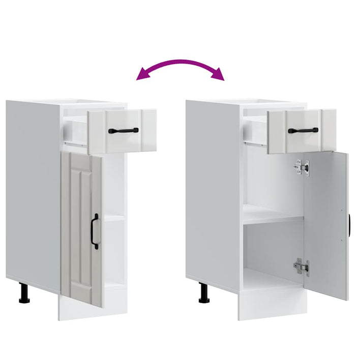 Kitchen Base Cabinet Lucca Glossy Look White Engineered Wood Nptlkk