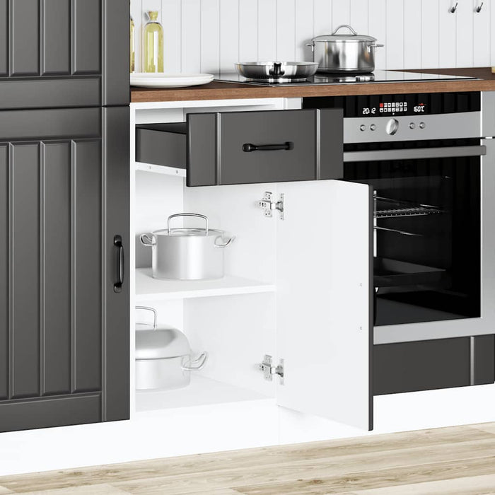 Kitchen Base Cabinet Lucca Black Engineered Wood Nptibn