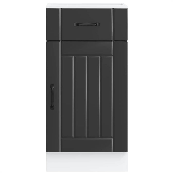 Kitchen Base Cabinet Lucca Black Engineered Wood Nptibn