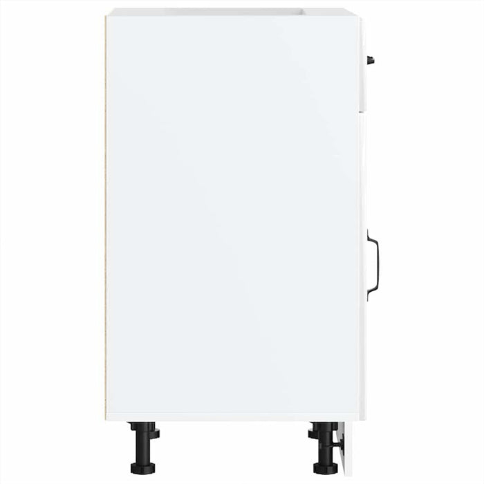 Kitchen Base Cabinet Lucca Glossy Look White Engineered Wood Nptibk