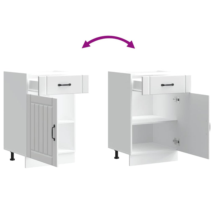 Kitchen Base Cabinet Lucca White Engineered Wood Nptioi