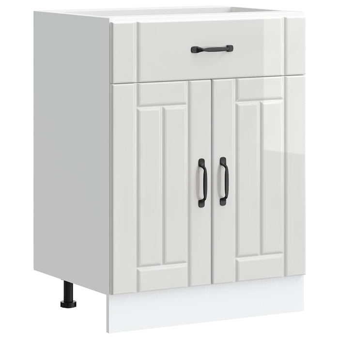 Kitchen Base Cabinet Lucca Glossy Look White Engineered Wood Nptixk