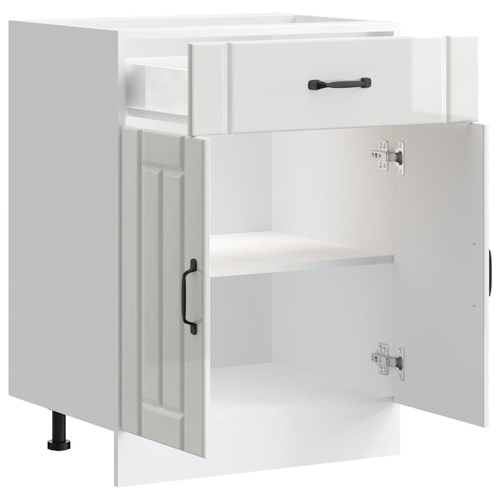 Kitchen Base Cabinet Lucca Glossy Look White Engineered Wood Nptixk