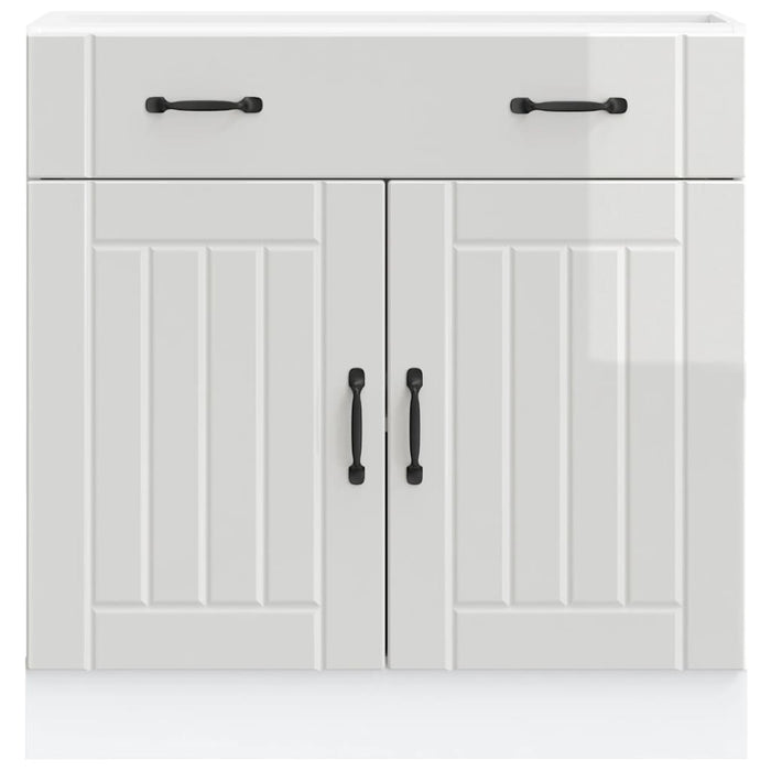 Kitchen Base Cabinet Lucca Glossy Look White Engineered Wood Nptitk
