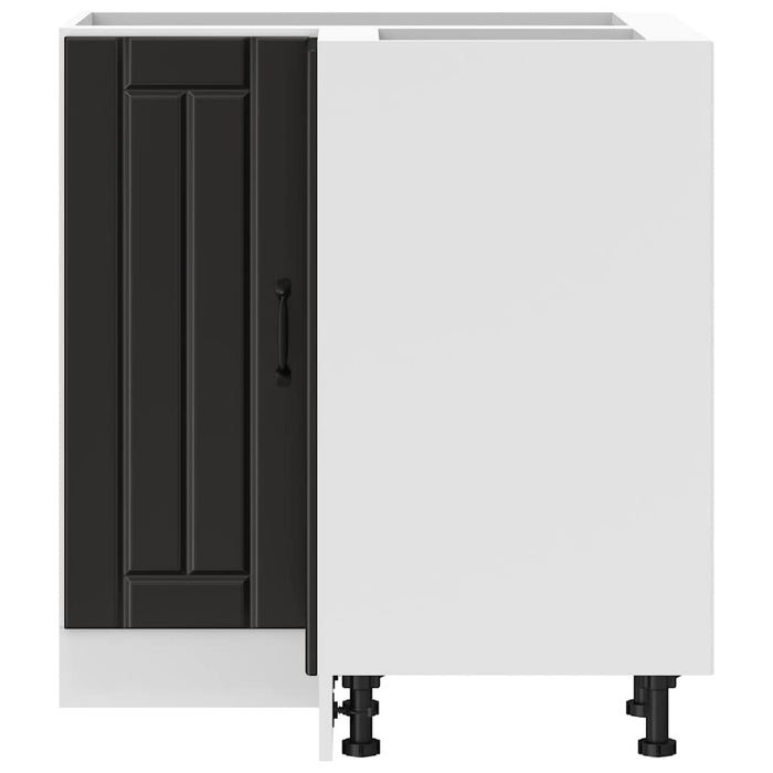 Kitchen Corner Base Cabinet Lucca Black Engineered Wood Nptian