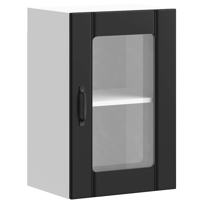 Kitchen Wall Cabinet With Glass Door Lucca Black Nptiln