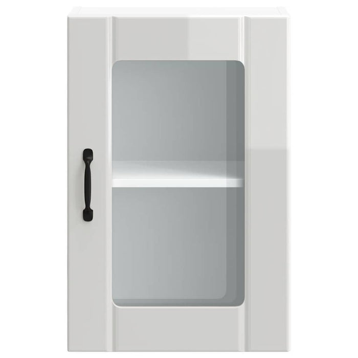 Kitchen Wall Cabinet With Glass Door Lucca Glossy Look White Nptilk