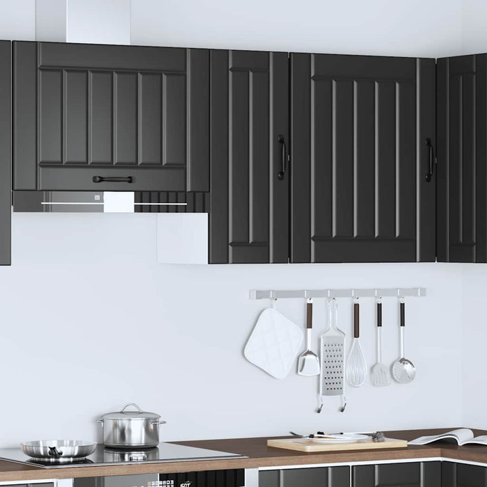 Kitchen Wall Cabinet Lucca Black Engineered Wood Nptiin