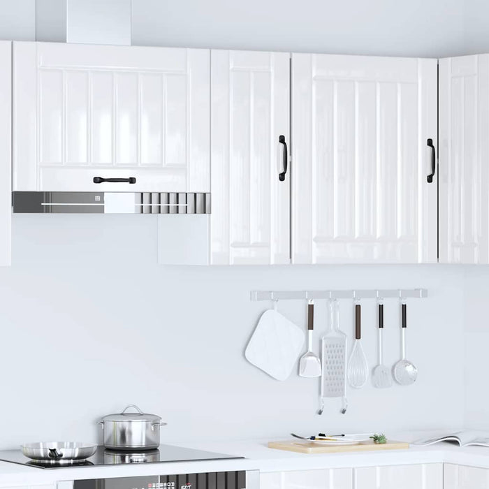 Kitchen Wall Cabinet Lucca Glossy Look White Engineered Wood Nptiik