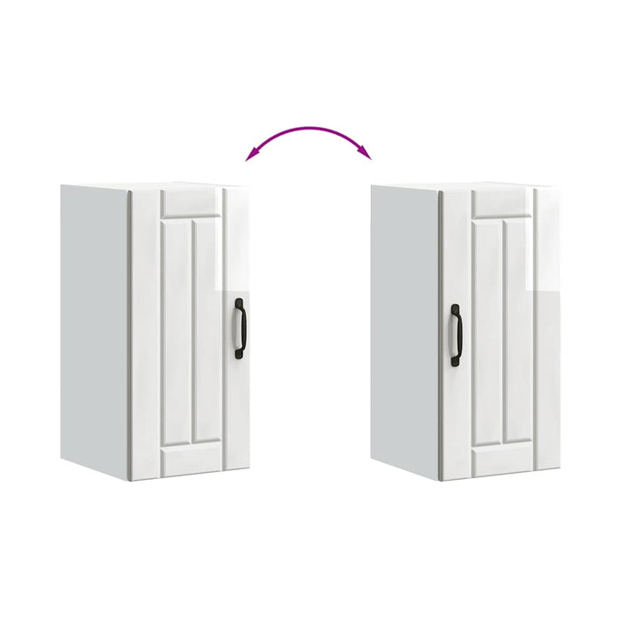 Kitchen Wall Cabinet Lucca Glossy Look White Engineered Wood Nptiik