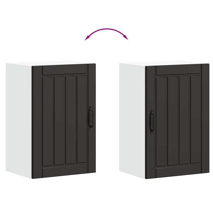 Kitchen Wall Cabinet Lucca Black Engineered Wood Nptinn