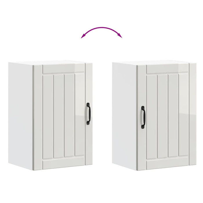 Kitchen Wall Cabinet Lucca Glossy Look White Engineered Wood Nptink