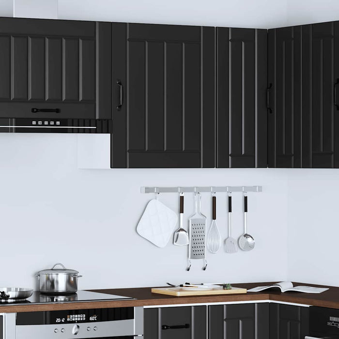 Kitchen Wall Cabinet Lucca Black Engineered Wood Nptikk