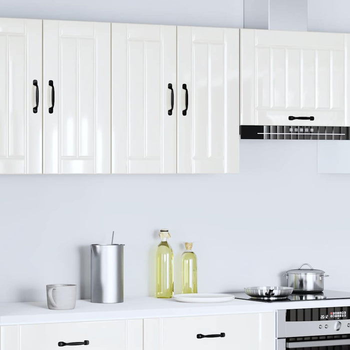 Kitchen Wall Cabinet Lucca Glossy Look White Engineered Wood Nptnok