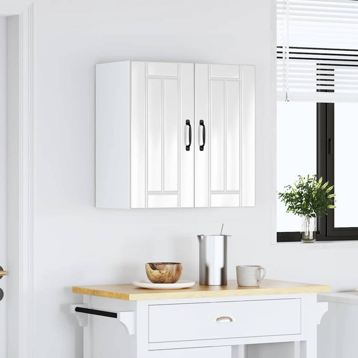 Kitchen Wall Cabinet Lucca Glossy Look White Engineered Wood Nptnok