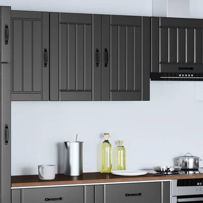 Kitchen Wall Cabinet Lucca Black Engineered Wood Nptnxn