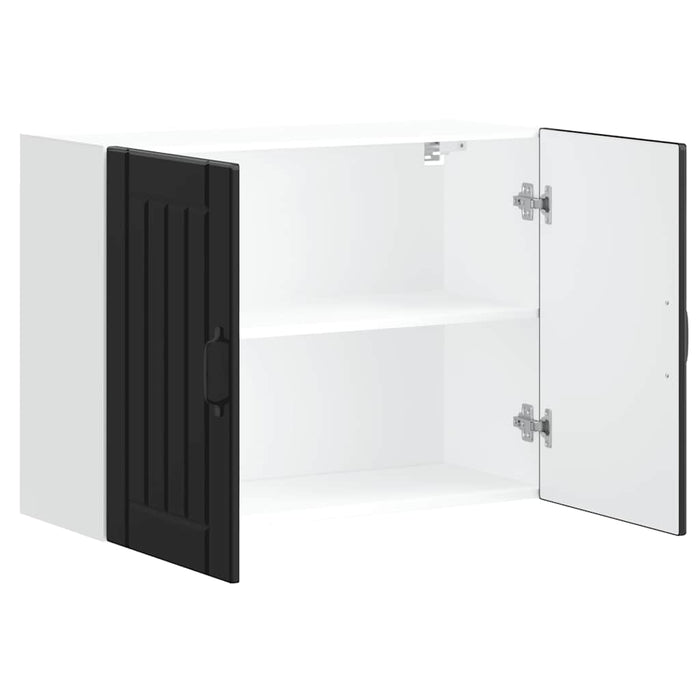 Kitchen Wall Cabinet Lucca Black Engineered Wood Nptnxn