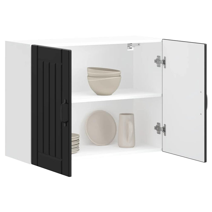 Kitchen Wall Cabinet Lucca Black Engineered Wood Nptnxn