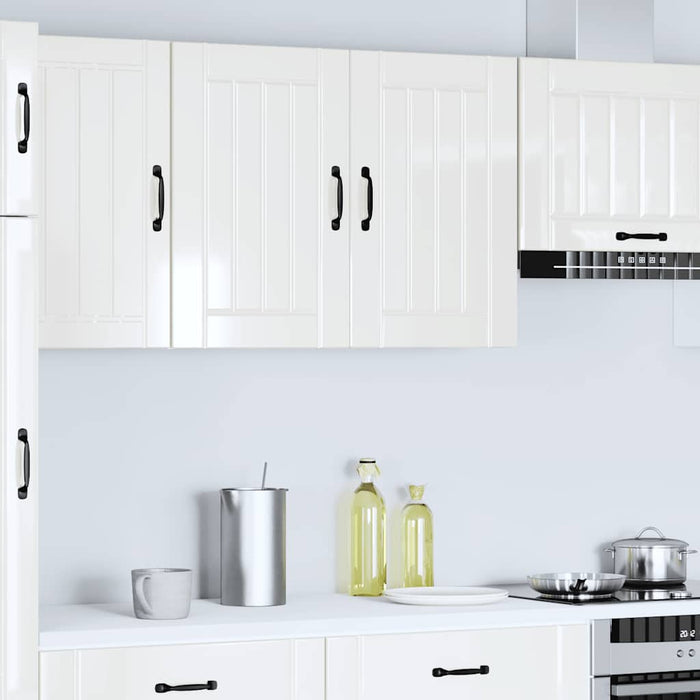 Kitchen Wall Cabinet Lucca Glossy Look White Engineered Wood Nptnxk