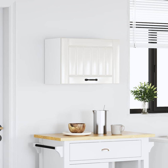 Kitchen Wall Cabinet Lucca Glossy Look White Engineered Wood Nptntk