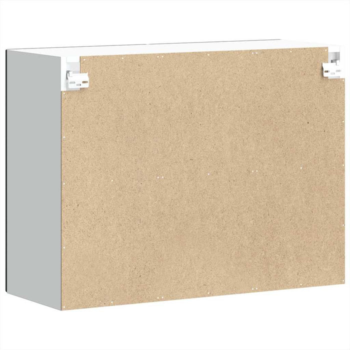 Kitchen Wall Cabinet With Glass Door Lucca Black Engineered Wood Nptnan