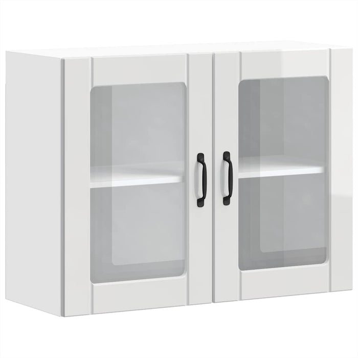 Kitchen Wall Cabinet With Glass Door Lucca Glossy Look White Engineered Wood Nptnak