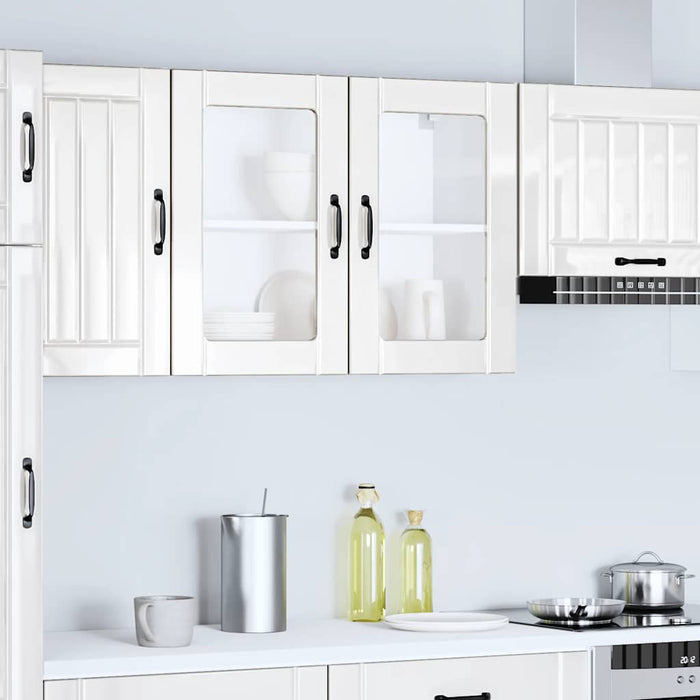 Kitchen Wall Cabinet With Glass Door Lucca Glossy Look White Engineered Wood Nptnak