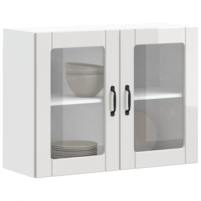 Kitchen Wall Cabinet With Glass Door Lucca Glossy Look White Engineered Wood Nptnak