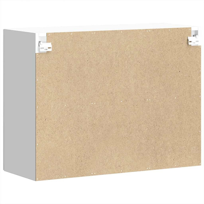 Kitchen Wall Cabinet With Glass Door Lucca Glossy Look White Engineered Wood Nptnak