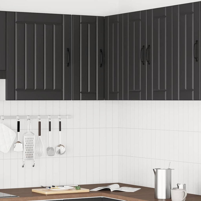 Kitchen Wall Corner Cabinet Lucca Black Engineered Wood Nptnpn