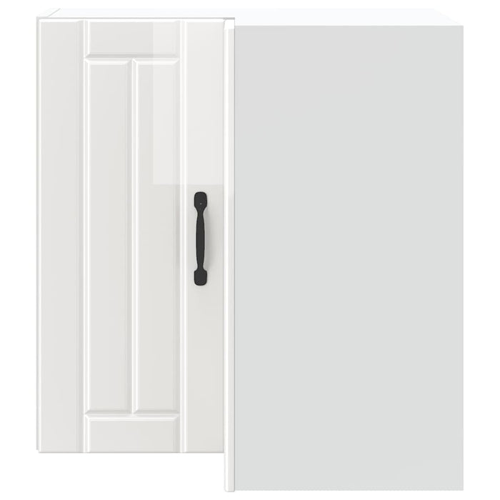 Kitchen Wall Corner Cabinet Lucca Glossy Look White Engineered Wood Nptnpk
