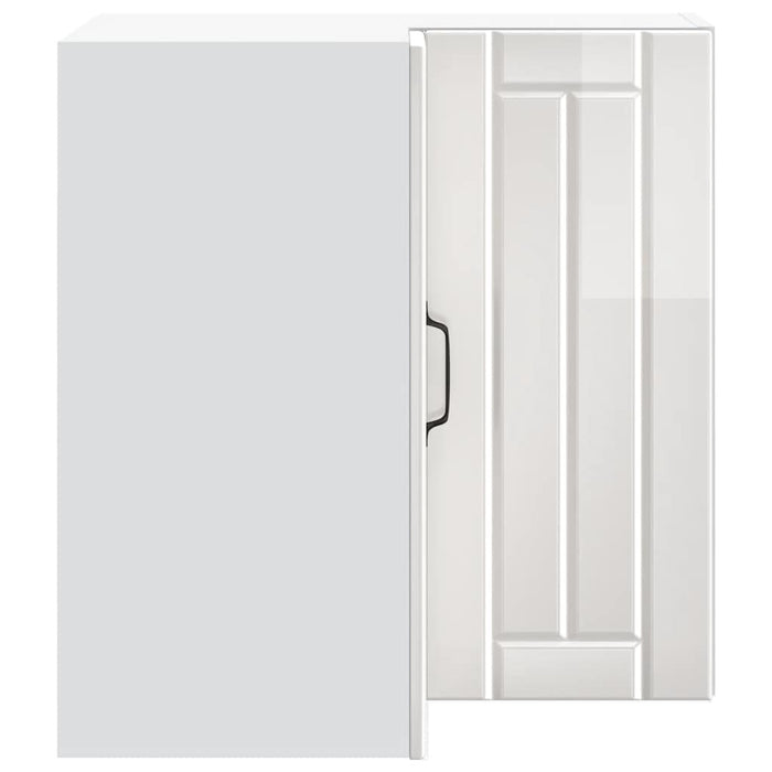 Kitchen Wall Corner Cabinet Lucca Glossy Look White Engineered Wood Nptnpk