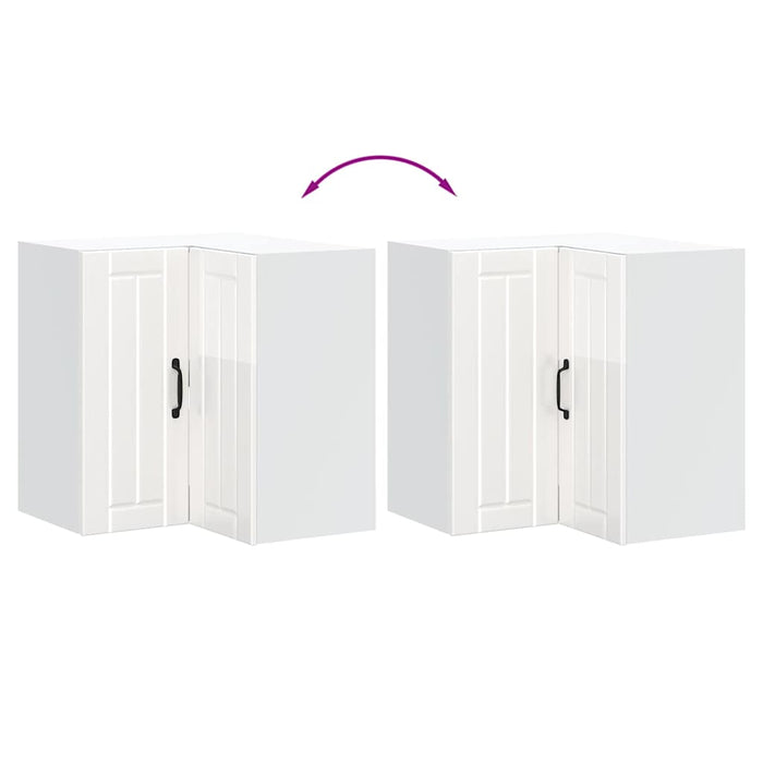 Kitchen Wall Corner Cabinet Lucca Glossy Look White Engineered Wood Nptnpk