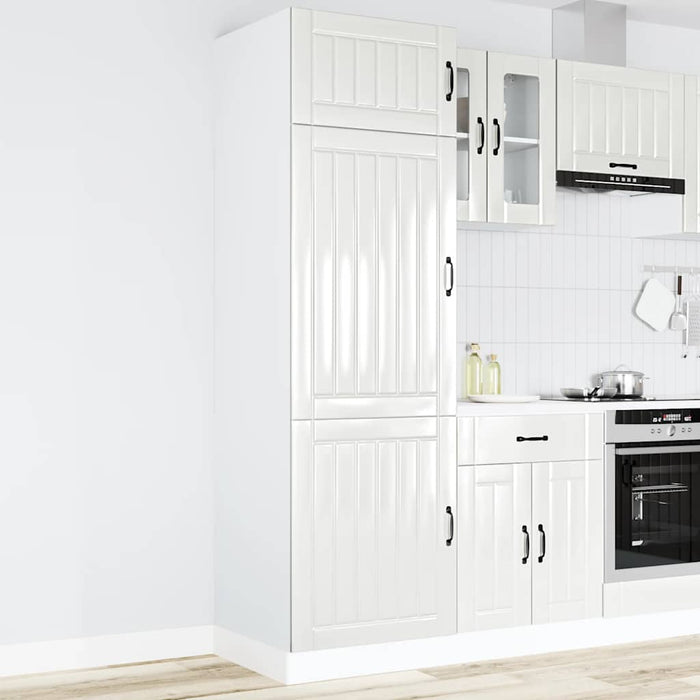 Kitchen Cupboard Lucca Glossy Look White Engineered Wood Nptnlk
