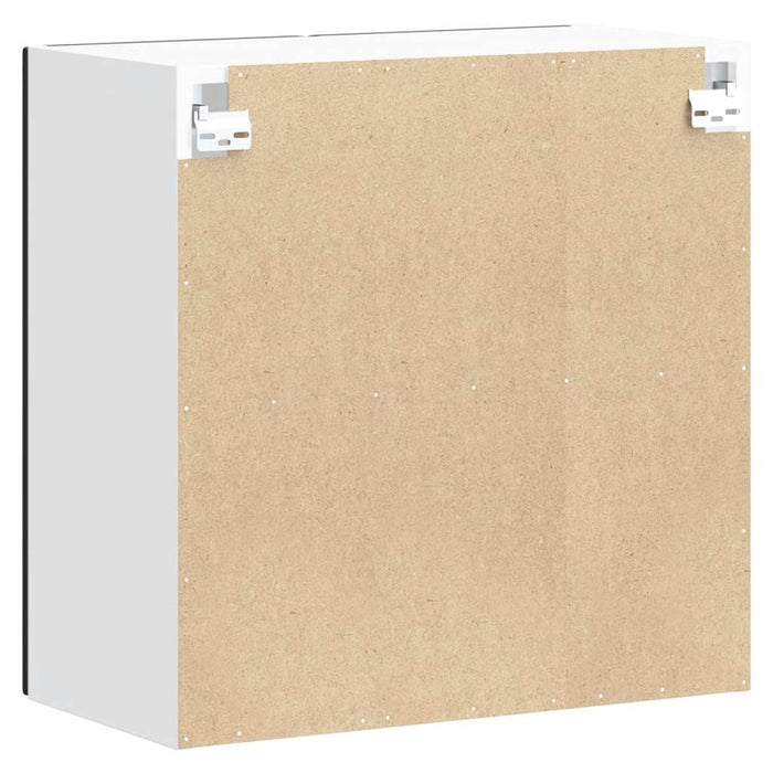 Kitchen Wall Cabinet With Glass Door Lucca Black Engineered Wood Nptkbn