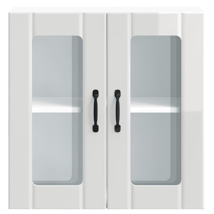 Kitchen Wall Cabinet With Glass Door Lucca Glossy Look White Engineered Wood Nptkbk