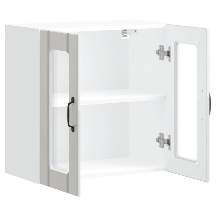 Kitchen Wall Cabinet With Glass Door Lucca Glossy Look White Engineered Wood Nptkbk