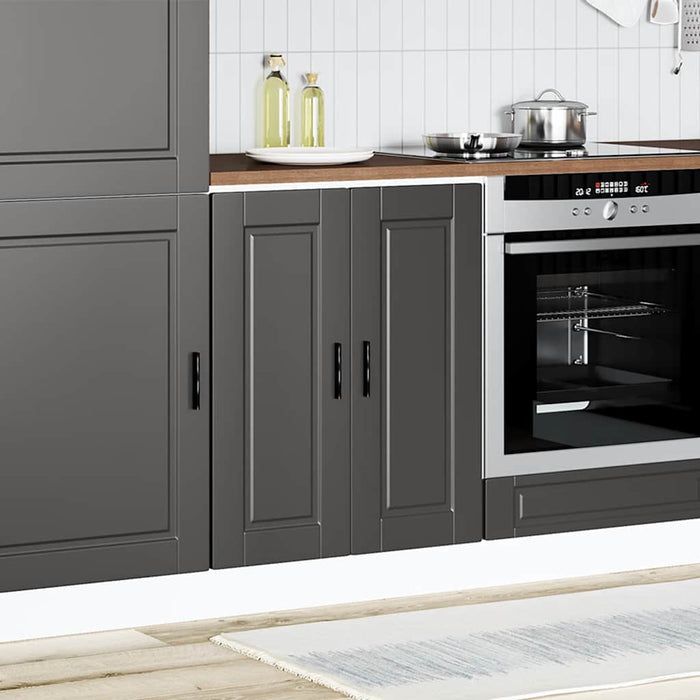 Kitchen Base Cabinet Porto Black Engineered Wood Nptkon