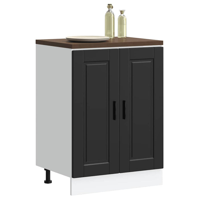 Kitchen Base Cabinet Porto Black Engineered Wood Nptkon