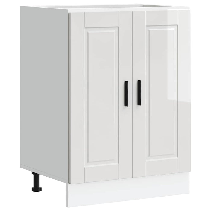 Kitchen Base Cabinet Porto Glossy Look White Engineered Wood Nptkok