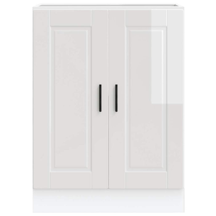 Kitchen Base Cabinet Porto Glossy Look White Engineered Wood Nptkok