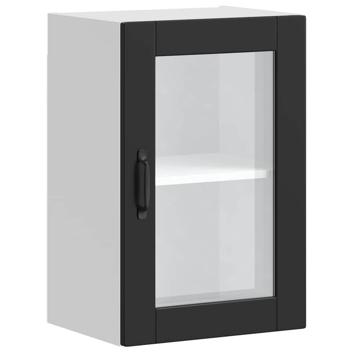 Kitchen Wall Cabinet With Glass Door Porto Black Npabbn