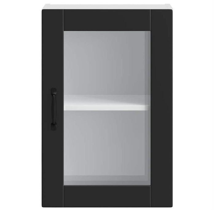 Kitchen Wall Cabinet With Glass Door Porto Black Npabbn