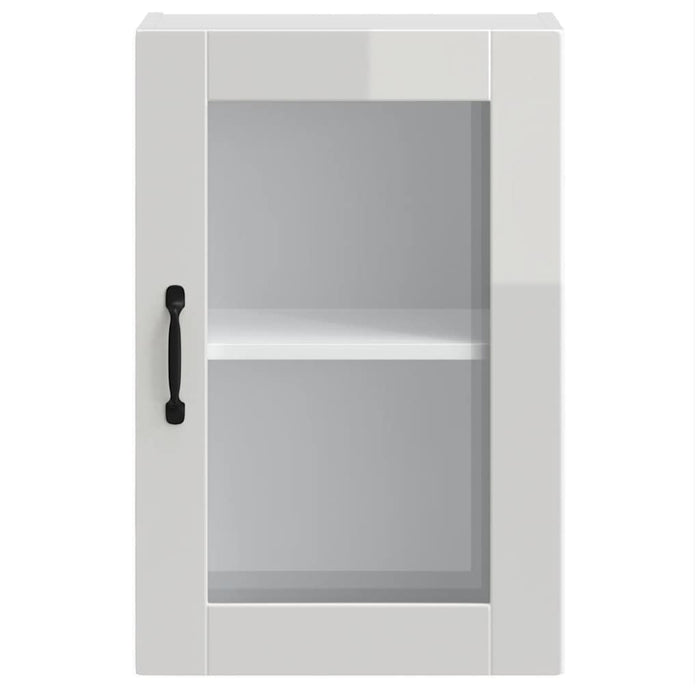 Kitchen Wall Cabinet With Glass Door Porto Glossy Look White Npabbk