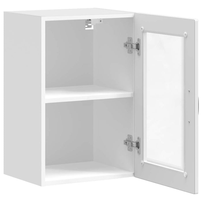 Kitchen Wall Cabinet With Glass Door Porto Glossy Look White Npabbk