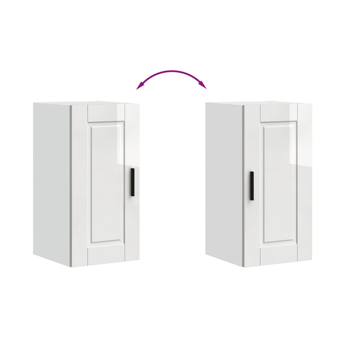 Kitchen Wall Cabinet Porto Glossy Look White Engineered Wood Npabok