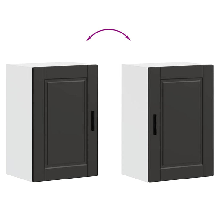 Kitchen Wall Cabinet Porto Black Engineered Wood Npabxn